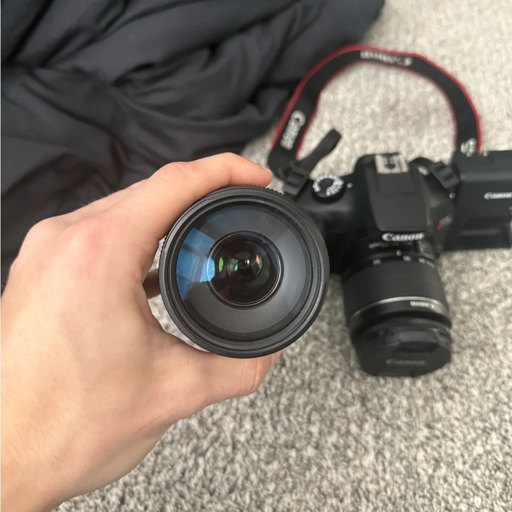 Canon Black DSLR Camera with Dual Lens Set 18-55mm 75-300mm comes with battery